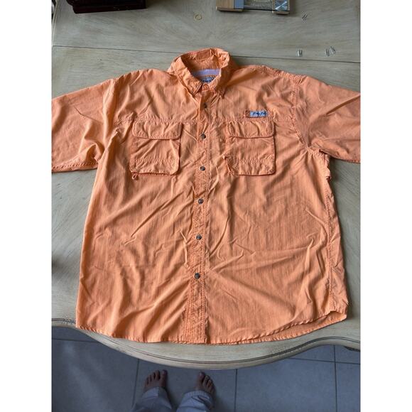 Bimini Bay Shirt Mens 2XL Short Sleeve Orange Vent Pocket XXL Fishing Gorpcore - Picture 5 of 8